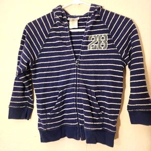 Disney Parks Mickey Mouse Navy Striped Zip Up Hoodie (Unisex)